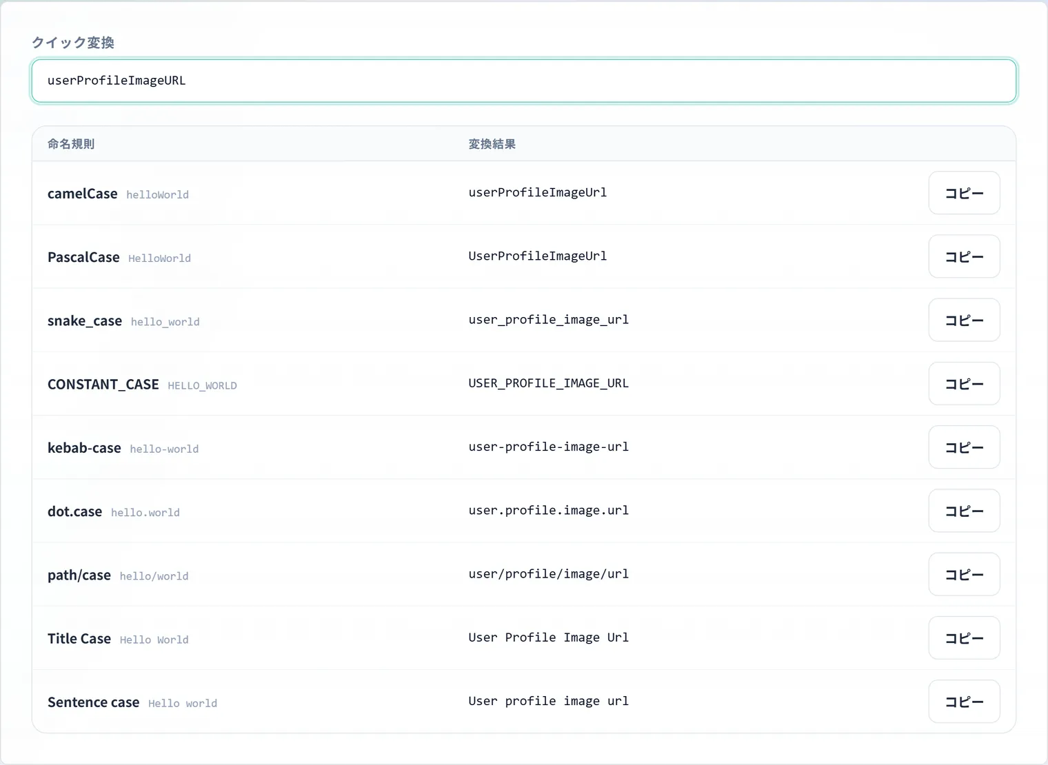Case Converter ― 1つの識別子を9種類の命名規則へ同時変換
