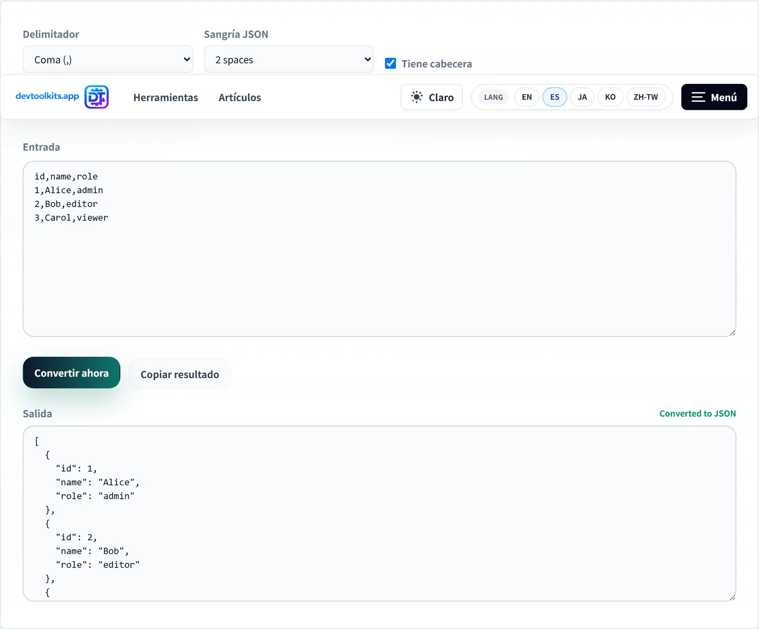 Convertir CSV y JSON: cómo elegir el formato correcto para APIs y migraciones