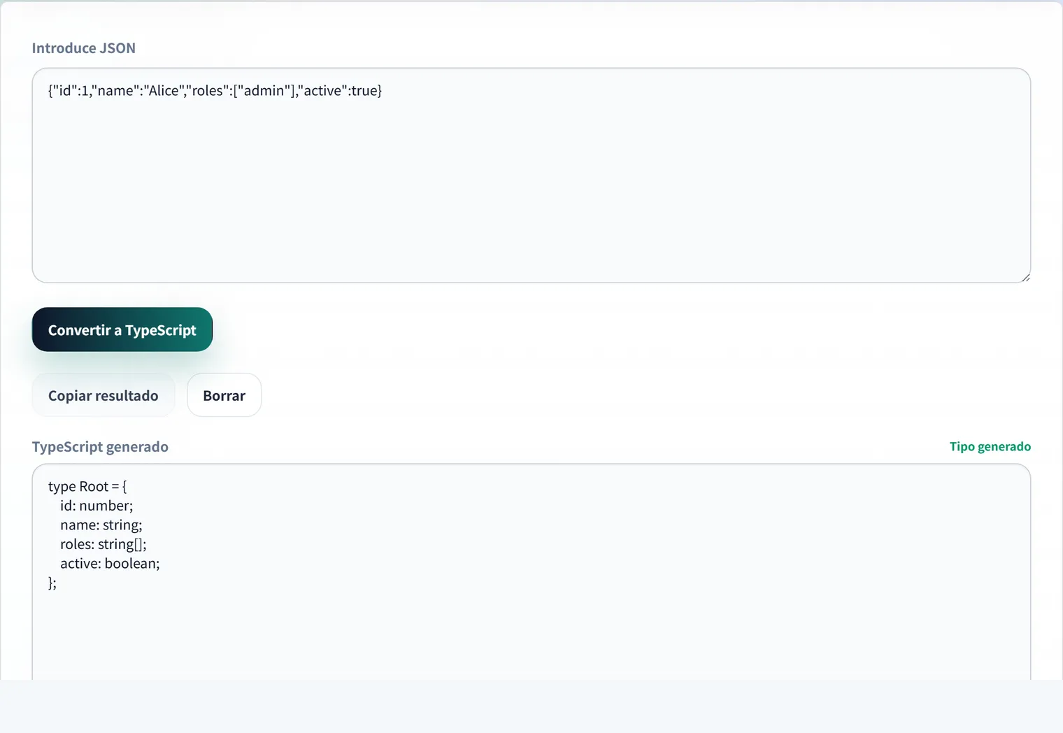 Cómo generar tipos de TypeScript a partir de JSON: guía práctica con ejemplos