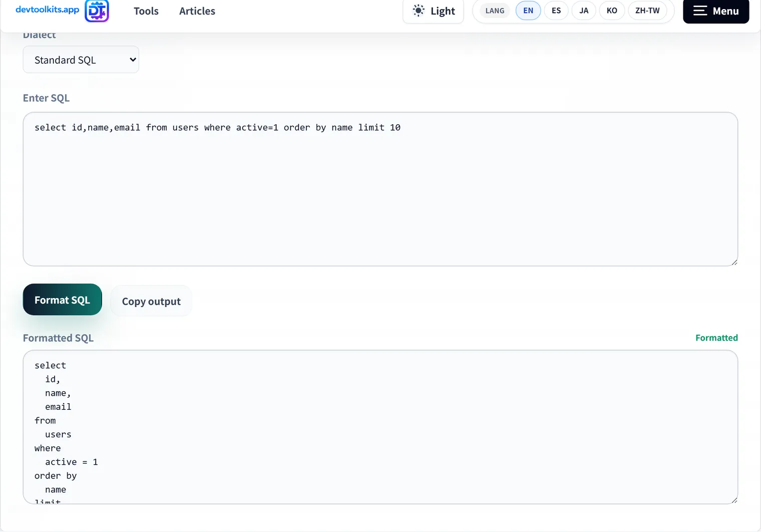 SQL Formatter: making queries readable, and why dialect selection matters