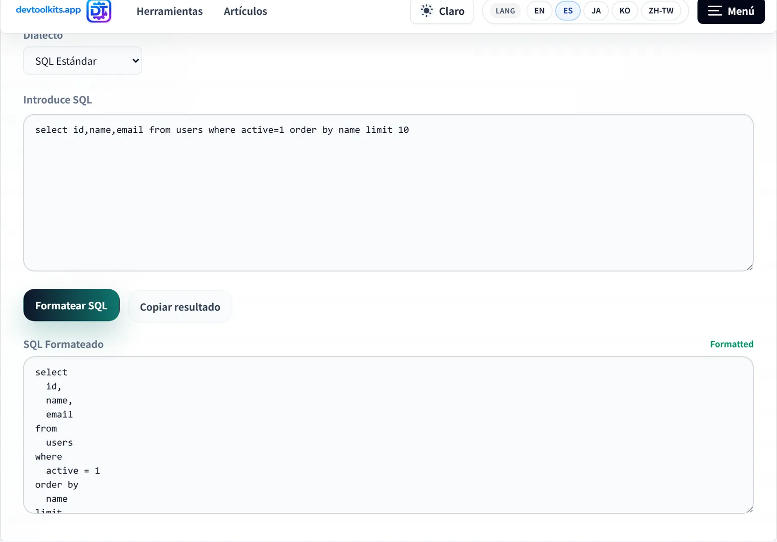Formateador de SQL: cómo hacer legibles las consultas, y por qué importa elegir el dialecto